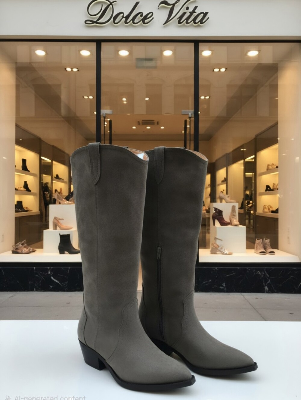 Dolce Vita Kit Olive Western Heeled Boots Women's Sz 8.5 M New
